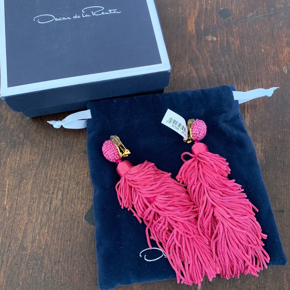 OSCAR DE LA RENTA MultiTiered Tassel Drop Earrings